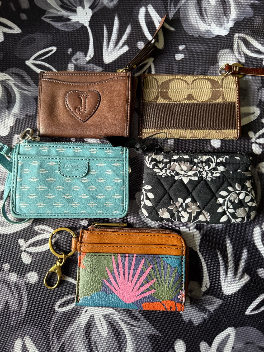 Assorted Mini Wallets & Card Cases — Brown, Tan, Turquoise, Black, Multicolor